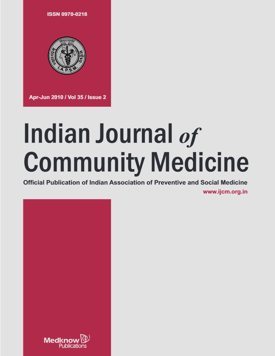 Indian Journal of Community Medicine cover
